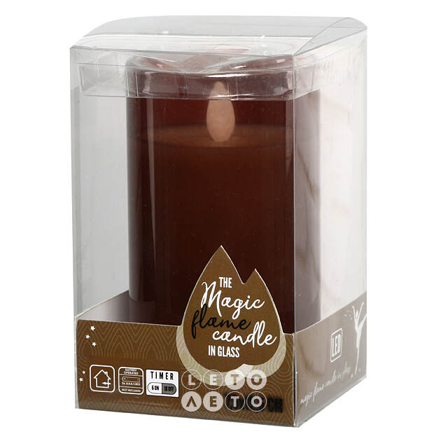 Светодиодная свеча в колбе Mosala - Amber 12 см, на батарейках Peha