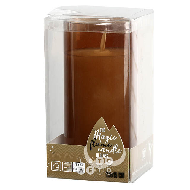 Светодиодная свеча в колбе Mosala - Glam Gold 15 см, на батарейках Peha