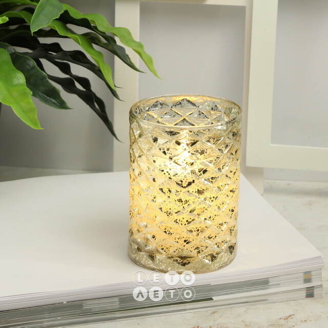 Подсвечник с LED свечой Джустино 9 см на батарейках Peha