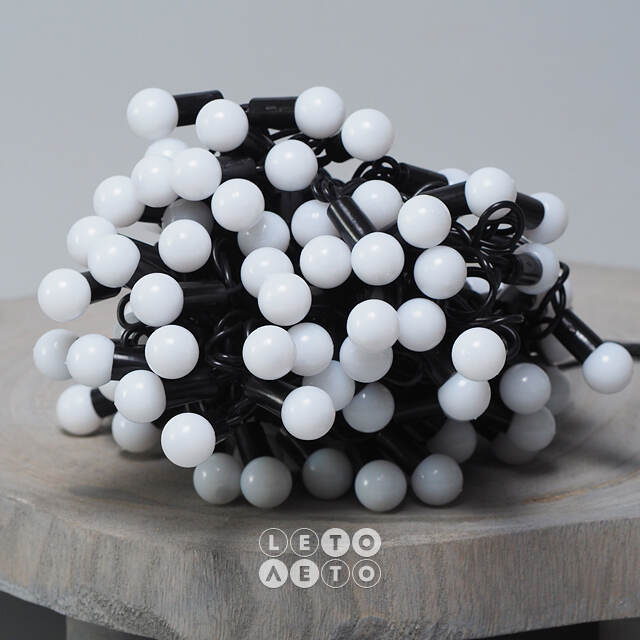 Светодиодная гирлянда Мультишарики 18 мм 100 RGB LED ламп 10 м, черный ПВХ, соединяемая, IP44 BEAUTY LED