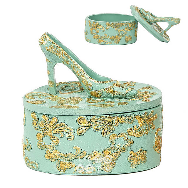 Декоративная шкатулка для украшений Antique Rococo 8 см мятная Goodwill