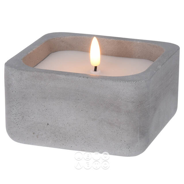 Светодиодная свеча Grey Urban 12*7 см в бетонном подсвечнике, на батарейках Koopman