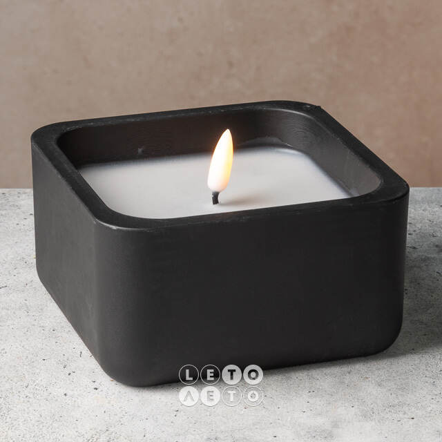 Светодиодная свеча Black Urban 12*7 см в бетонном подсвечнике, на батарейках Koopman