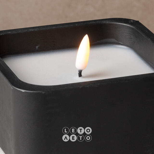 Светодиодная свеча Black Urban 12*7 см в бетонном подсвечнике, на батарейках Koopman