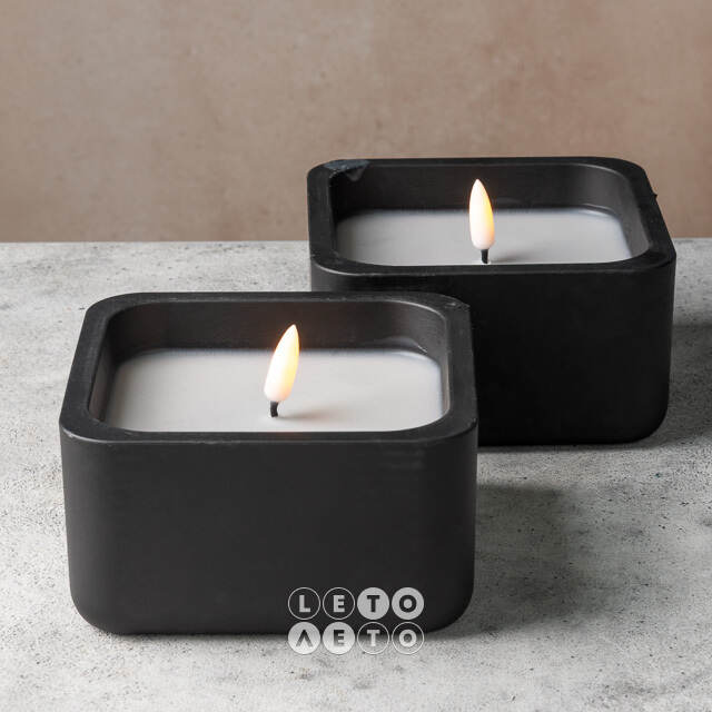 Светодиодная свеча Black Urban 12*7 см в бетонном подсвечнике, на батарейках Koopman