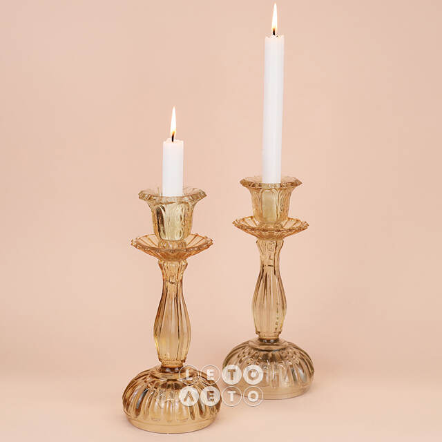 Стеклянный подсвечник Lardi 25 см Goodwill