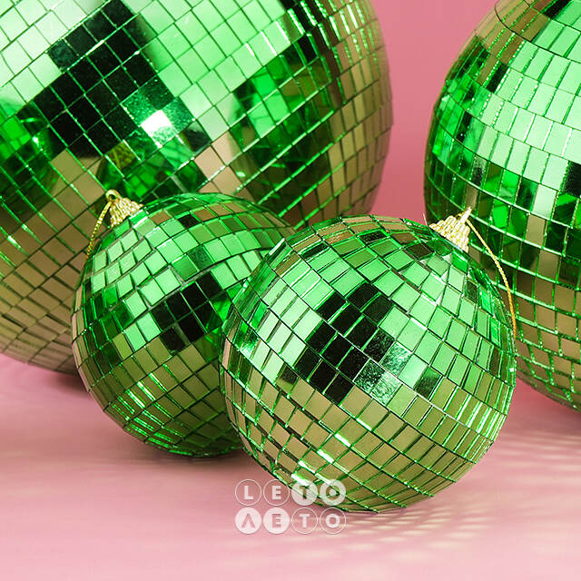 Зеркальный Диско-шар Green 15 см Winter Deco