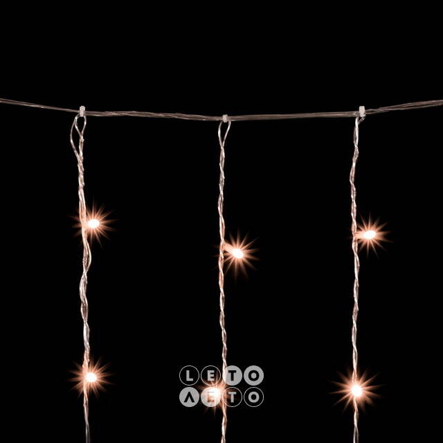 Гирлянда штора Quality Light 2*3 м, 600 разноцветных LED ламп, прозрачный ПВХ, соединяемая, IP20 BEAUTY LED
