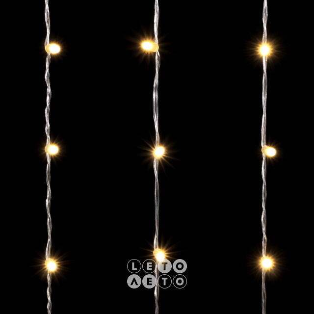 Светодиодный занавес Quality Light Cap 2*3 м, 600 теплых белых LED ламп, прозрачный ПВХ, соединяемый, IP65 BEAUTY LED