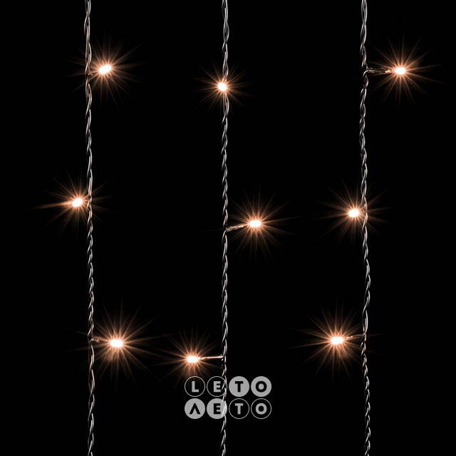 Светодиодный занавес Quality Light 1*9 м, 900 экстра теплых белых LED ламп, черный ПВХ, соединяемый, IP44 BEAUTY LED