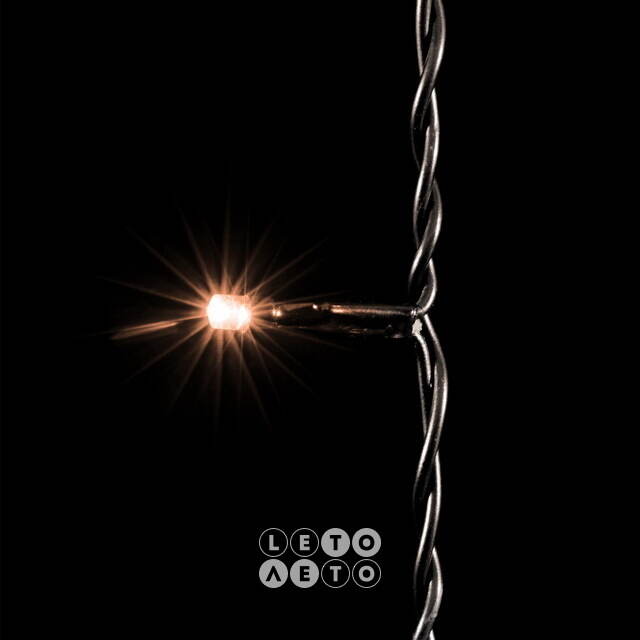 Светодиодный занавес Quality Light 1*9 м, 900 экстра теплых белых LED ламп, черный ПВХ, соединяемый, IP44 BEAUTY LED