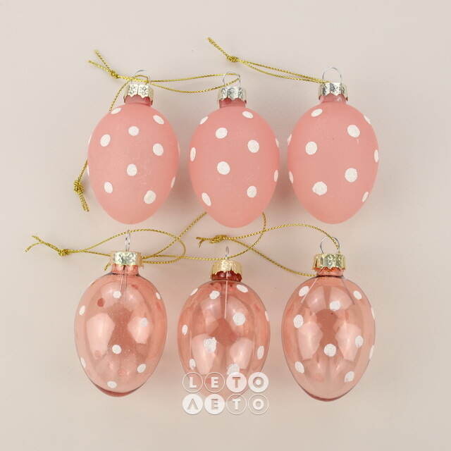 Набор пасхальных украшений Pinky Easter 6 см, 6 шт, стекло Goodwill