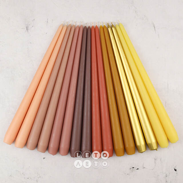 Высокие свечи 30 см Андреа Velvet желтые, 5 шт Candleslight