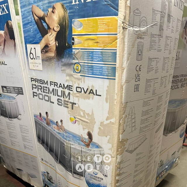 Каркасный овальный бассейн 26796 Intex Prism Frame 503*274*122 см, картриджный фильтр, аксессуары, уцененный INTEX