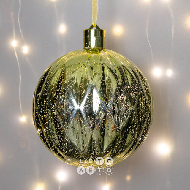 Светящийся шар Космо Gold 15 см, 10 теплых белых LED ламп, на батарейках Peha