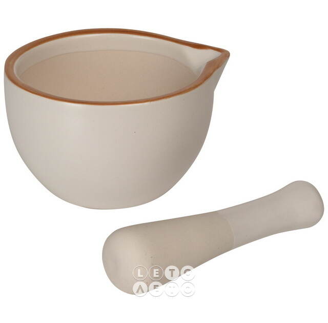 Керамическая ступка с пестиком Beeston 13 см бежевая Koopman