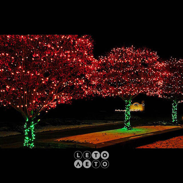Гирлянды на дерево Клип Лайт Legoled 30 м, 300 красных LED, мерцание, черный КАУЧУК, IP44 BEAUTY LED