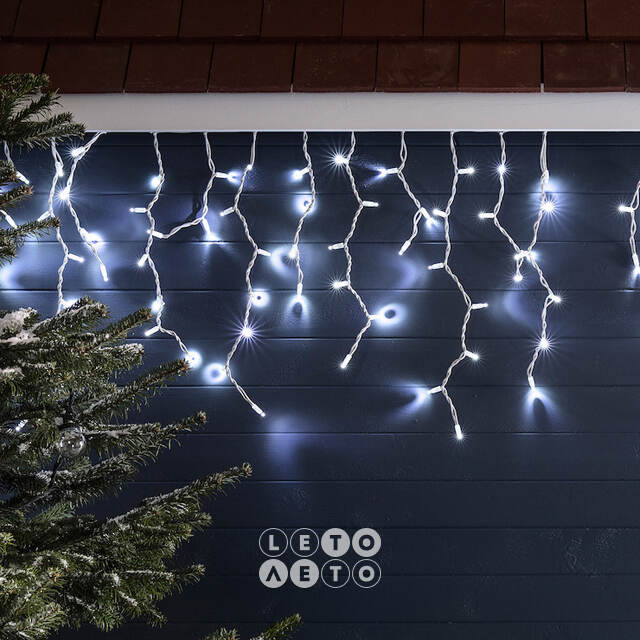 Светодиодная гирлянда Бахрома Profi Rubber 5*0.9 м, 323 холодных белых LED ламп, белый КАУЧУК+ПВХ, соединяемая, IP65 Winter Deco