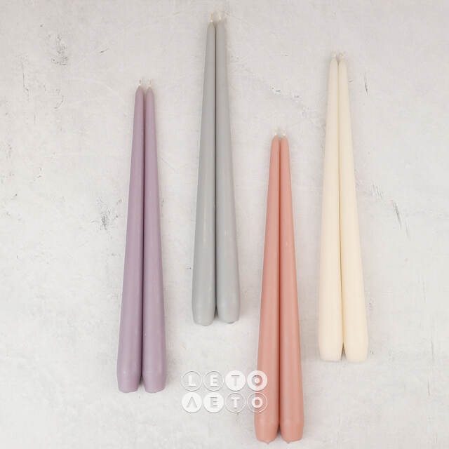 Высокие свечи 40 см Андреа Velvet кремовые, 10 шт Candleslight