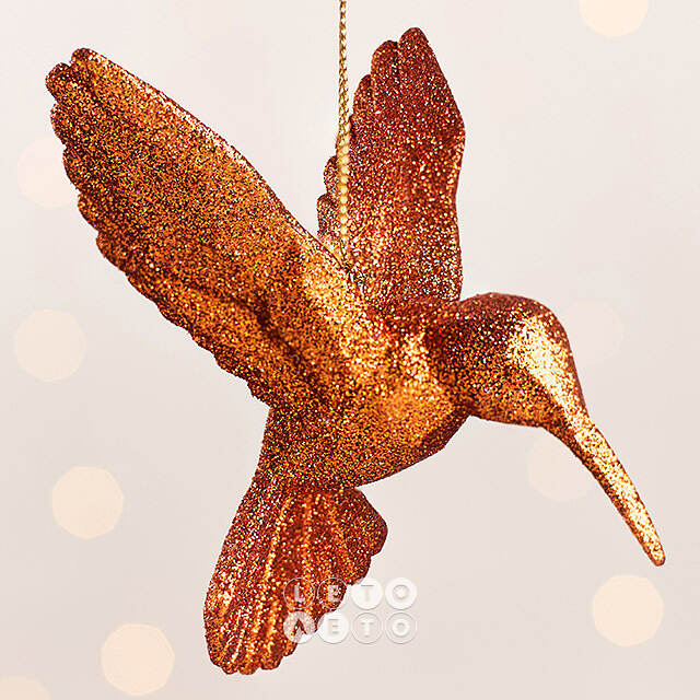Елочная игрушка Колибри Shiny Amber 10 см, подвеска Kurts Adler