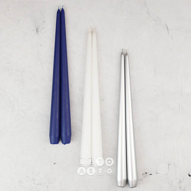 Высокие свечи 40 см Андреа Velvet белые, 10 шт Candleslight