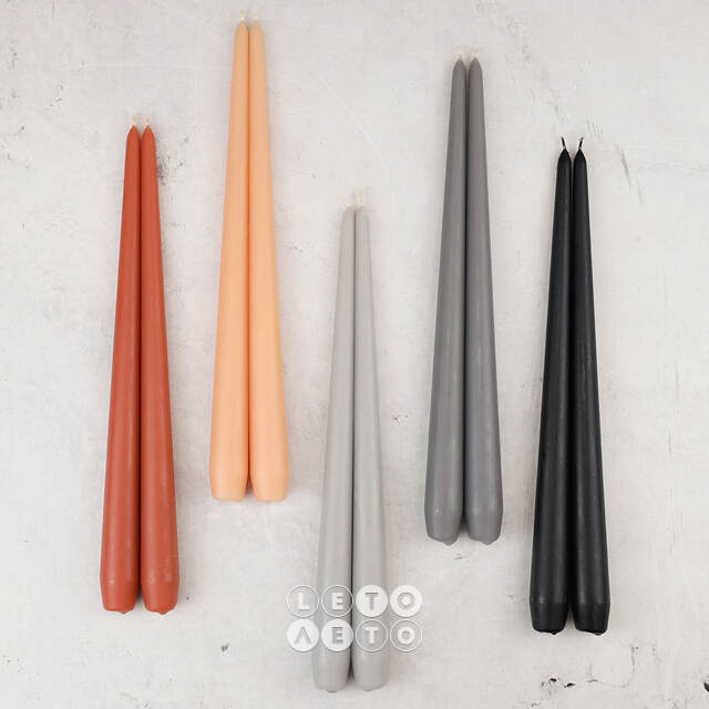 Высокие свечи 40 см Андреа Velvet черные, 10 шт Candleslight