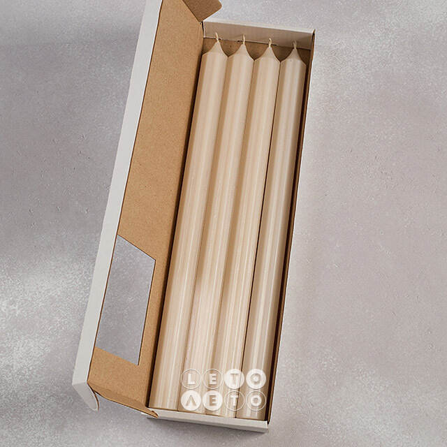 Высокие свечи 30 см Астерия кремовые, 4 шт Candleslight