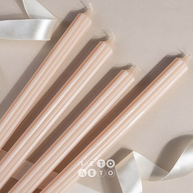 Высокие свечи 30 см Астерия топленое молоко, 4 шт Candleslight (Кэндлслайт)