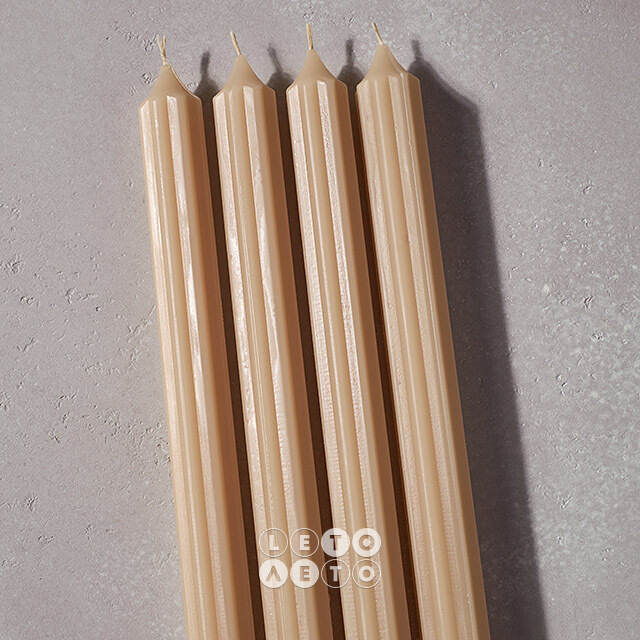 Высокие свечи 30 см Астерия топленое молоко, 4 шт Candleslight
