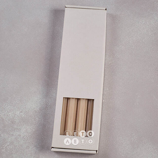 Высокие свечи 30 см Астерия топленое молоко, 4 шт Candleslight