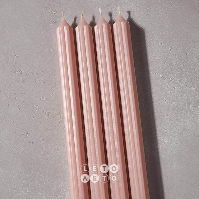 Высокие свечи 30 см Астерия розовые пудровые, 4 шт Candleslight