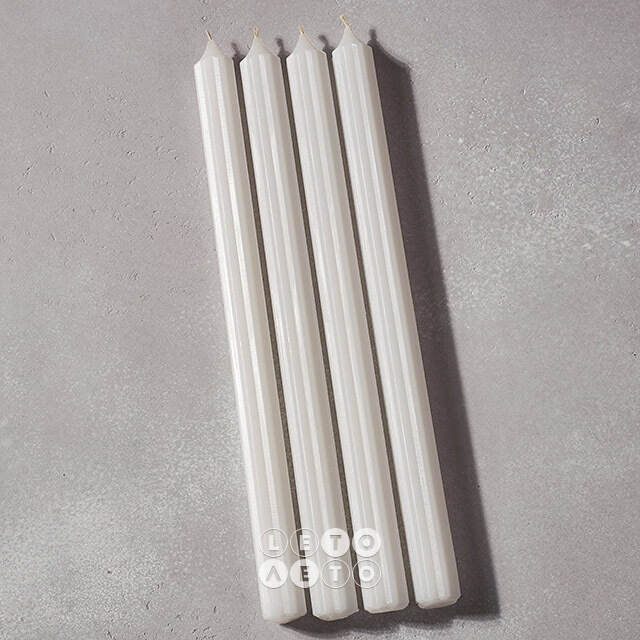 Высокие свечи 30 см Астерия белые, 4 шт Candleslight