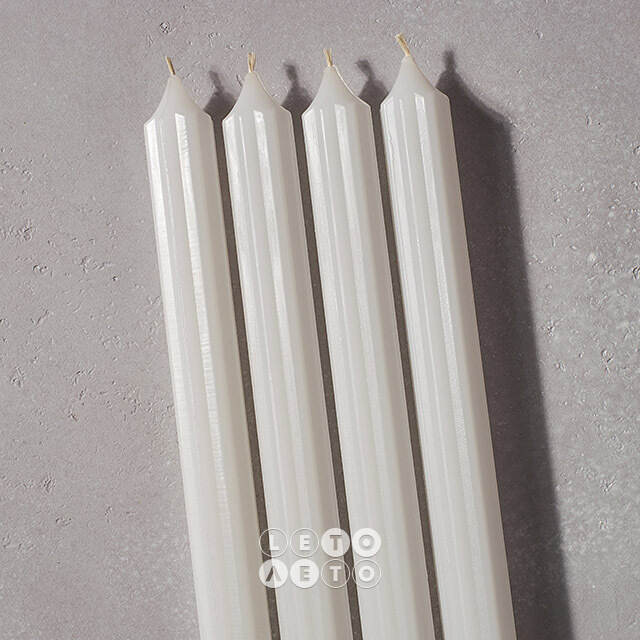 Высокие свечи 30 см Астерия белые, 4 шт Candleslight