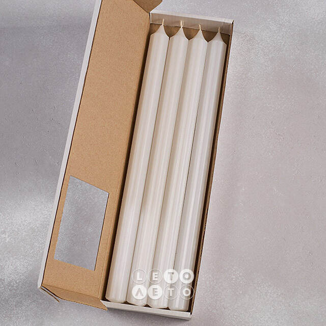 Высокие свечи 30 см Астерия белые, 4 шт Candleslight