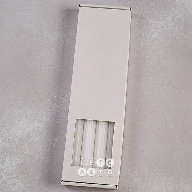 Высокие свечи 30 см Астерия белые, 4 шт Candleslight
