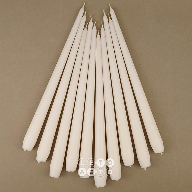 Высокие свечи Андреа Velvet 30 см, 10 шт, кремовые Candleslight