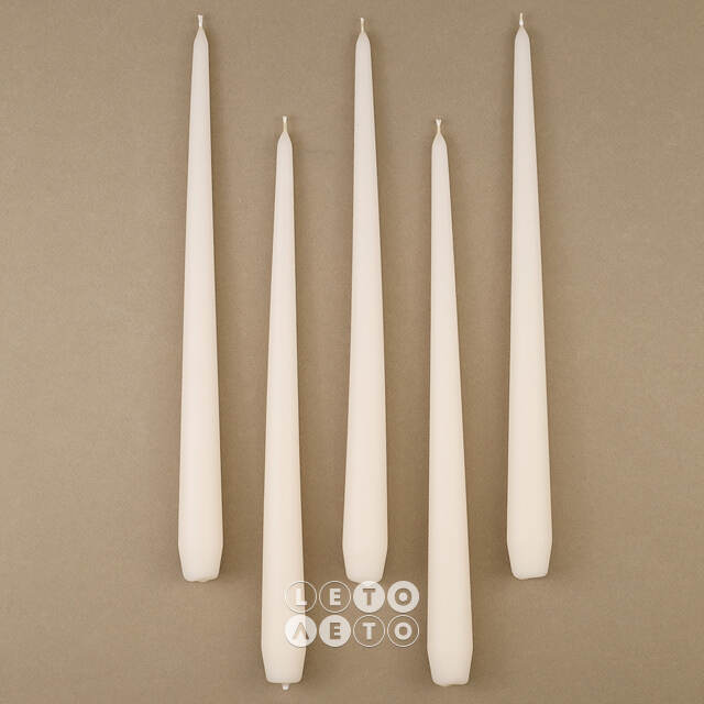Высокие свечи 30 см Андреа Velvet кремовые, 5 шт Candleslight