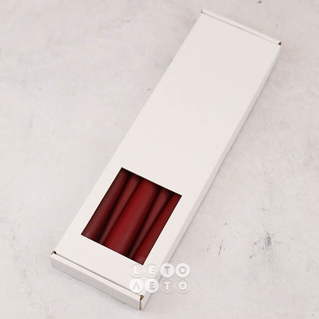 Высокие свечи Андреа Velvet 30 см, 5 шт, бордовые Candleslight