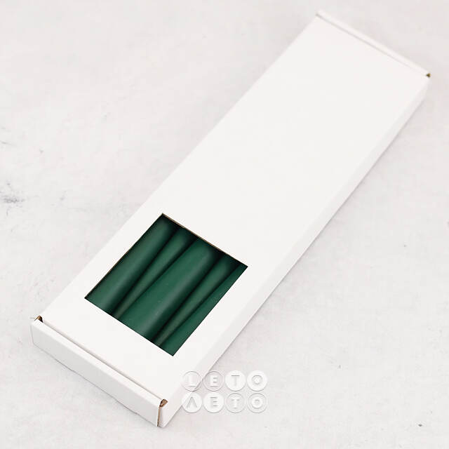 Высокие свечи Андреа Velvet 30 см, 5 шт, темно-зеленые Candleslight