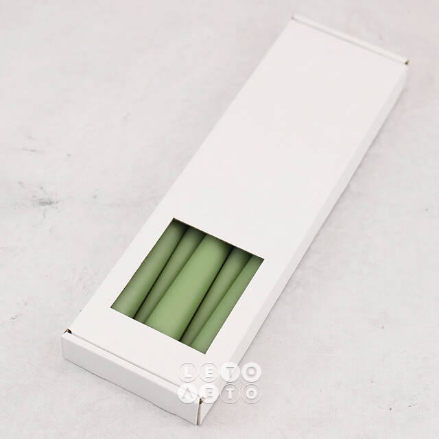 Высокие свечи Андреа Velvet 30 см, 5 шт, оливковые Candleslight
