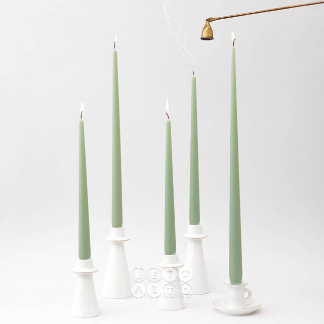 Высокие свечи Андреа Velvet 30 см, 5 шт, оливковые Candleslight