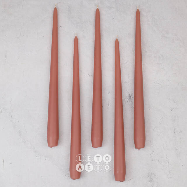 Высокие свечи 30 см Андреа Velvet кофе латте, 5 шт Candleslight