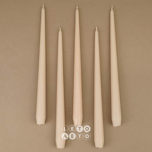 Высокие свечи Андреа Velvet 30 см, 5 шт, топленое молоко Candleslight