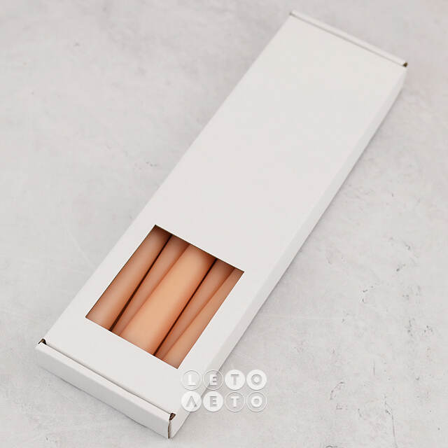 Высокие свечи 30 см Андреа Velvet персиковые, 5 шт Candleslight