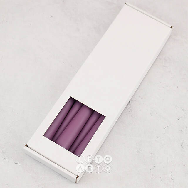 Высокие свечи 30 см Андреа Velvet аметистовые, 5 шт Candleslight