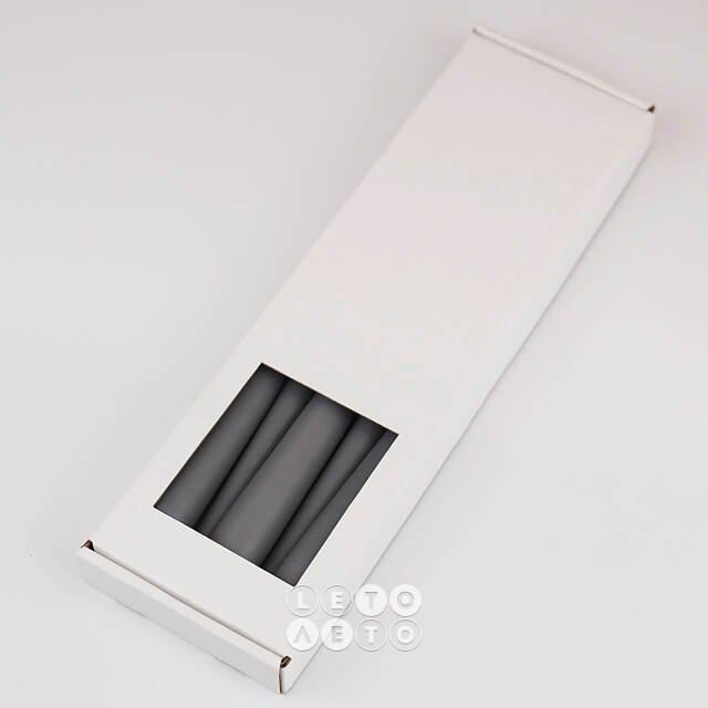 Высокие свечи 30 см Андреа Velvet графитово-серые, 5 шт Candleslight