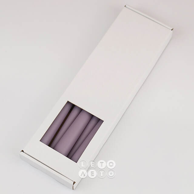 Высокие свечи 30 см Андреа Velvet серо-лиловые, 5 шт Candleslight