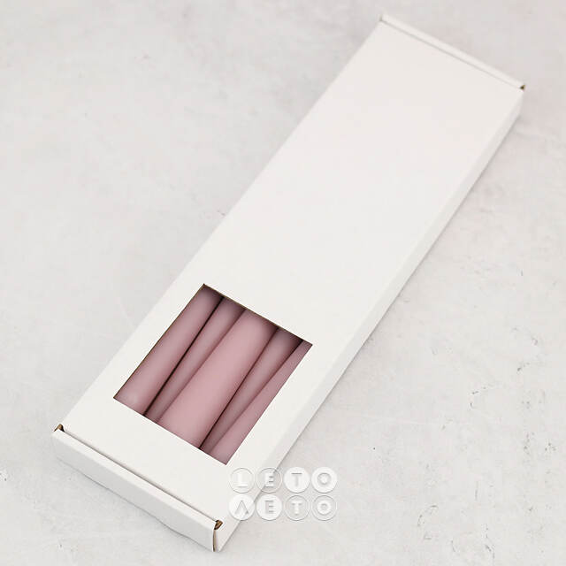 Высокие свечи 30 см Андреа Velvet роза menta, 5 шт Candleslight