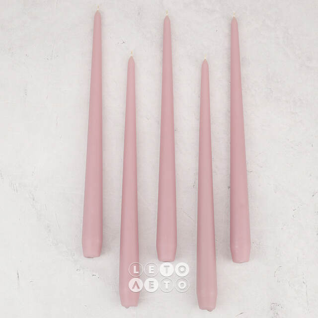 Высокие свечи 30 см Андреа Velvet роза menta, 5 шт Candleslight