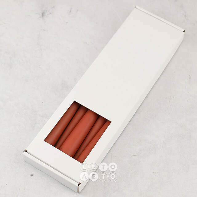 Высокие свечи 30 см Андреа Velvet терракотовые, 5 шт Candleslight